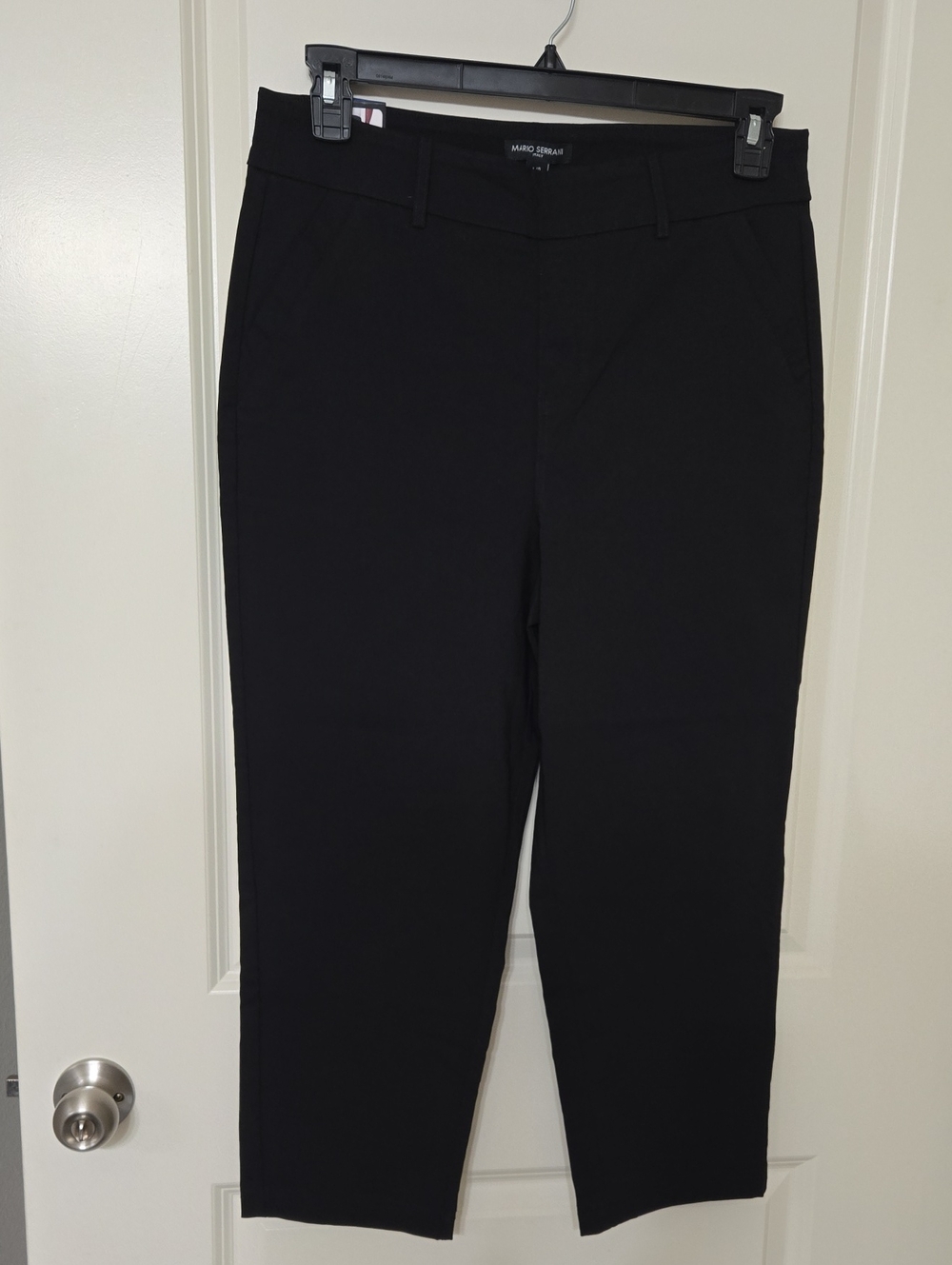 Mario Serrani Black Slim Cropped Dress Pants